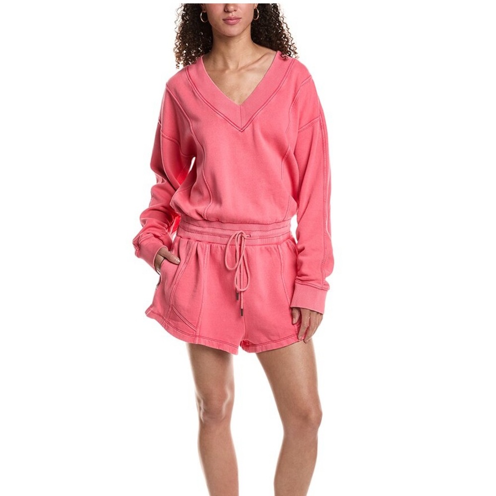 NWT Thick Soft All Cotton Free People Pink Intercept Romper Size M